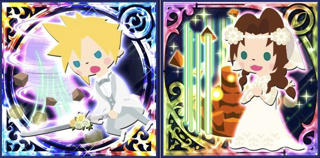 AerisGainsboro3's tweet photo. For this Final Fantasy Brigade event in 2017, Cloud and Aeris were available as "Groom Cloud" and "Bride Aerith." They were featured together in all the marketing and promotions for the event.

#6月1日はクラエア結婚記念日
 2/8 https://t.co/A5w5Mf9APm