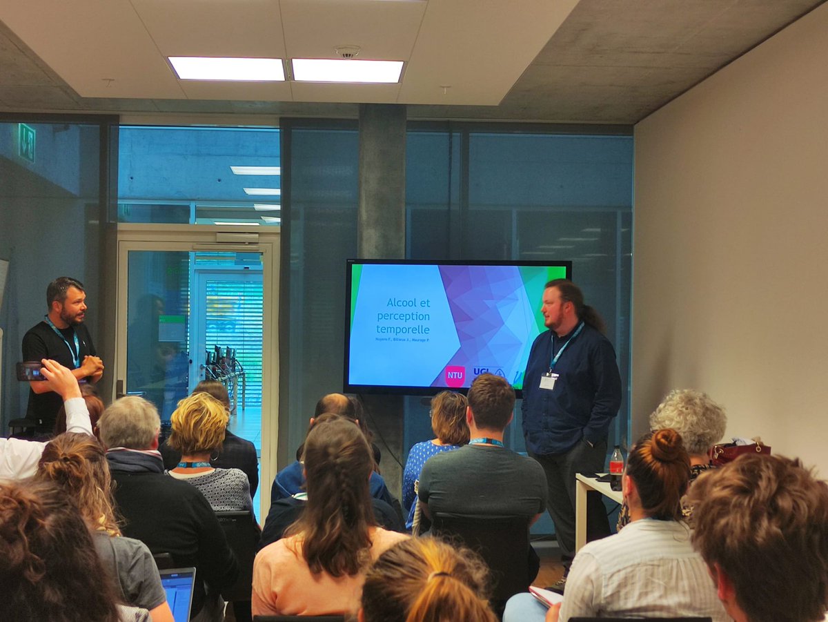 JoelBillieux's tweet photo. Many congrats @FilipNuyens for your great talk about time perception and alcohol (mis)use at the #GREPACO2022 in Lausanne @unil. Was great to have a member of @PsychologyNTU in our conference. Was a pleasure to chair this sympo. https://t.co/hAvVdFIIay