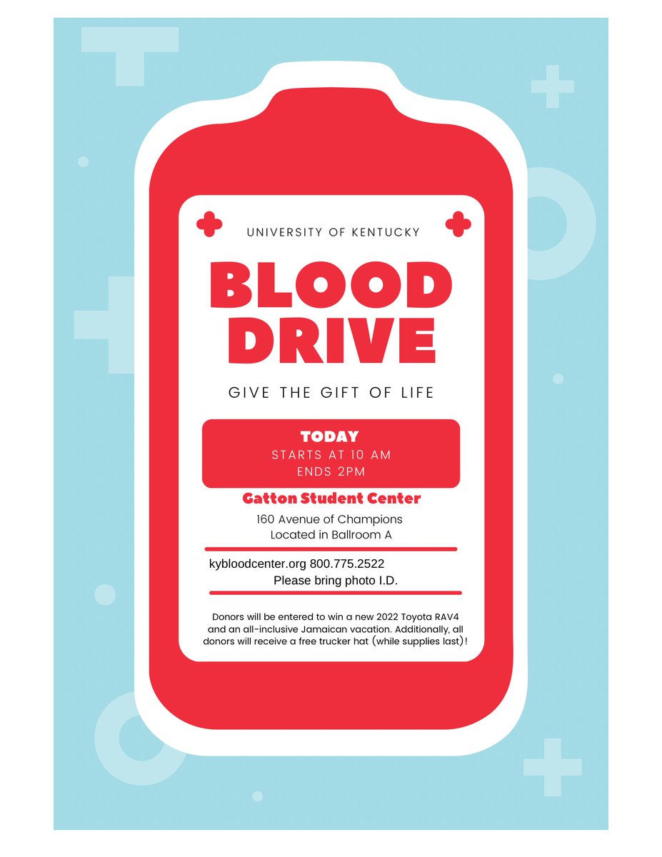 Come out and donate today!! 10am-2pm, appointments are preferred but walk-ins are welcome :)