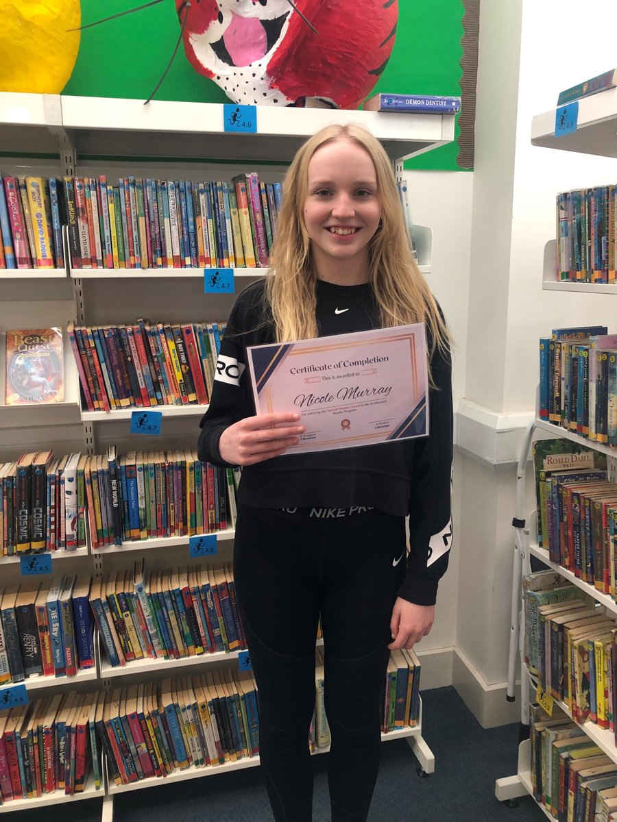 TheCSOA_LRC's tweet photo. Congratulations to Nicole @TheCSoA  on being the first pupil to achieve our new Special Honours Certificate. #ReadingChampions #readingforpleasure https://t.co/8d8JayDQqK
