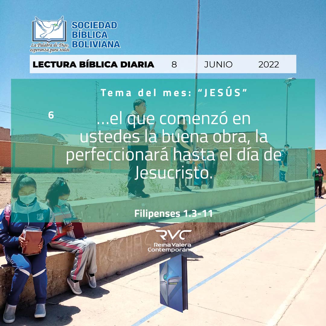 ıllıllı JESÚS ıllıllı

…el que comenzó en ustedes la buena obra, la perfeccionará hasta el día de Jesucristo. (6)
Filipenses 1.3-11

𝕃𝔼ℂ𝕋𝕌ℝ𝔸 𝔹𝕀𝔹𝕃𝕀ℂ𝔸 𝔻𝕀𝔸ℝ𝕀𝔸
𝔖𝔬𝔠𝔦𝔢𝔡𝔞𝔡 𝔅í𝔟𝔩𝔦𝔠𝔞 𝔅𝔬𝔩𝔦𝔳𝔦𝔞𝔫𝔞