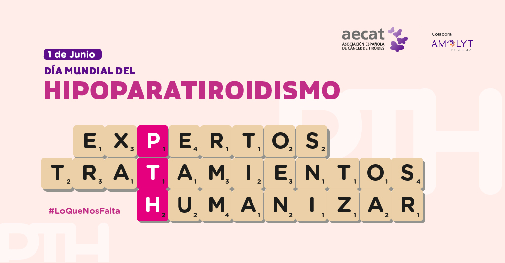 Hoy en el día mundial del Hipoparatiroidismo unámonos para que nada nos falte.  #LoQueNosFalta
🟣una mayor especialización en cirugía endocrina.
🟣un tratamiento sustitutivo que mejore nuestra salud global.
🟣Humanización de la asistencia sanitaria de nuestra enfermedad.