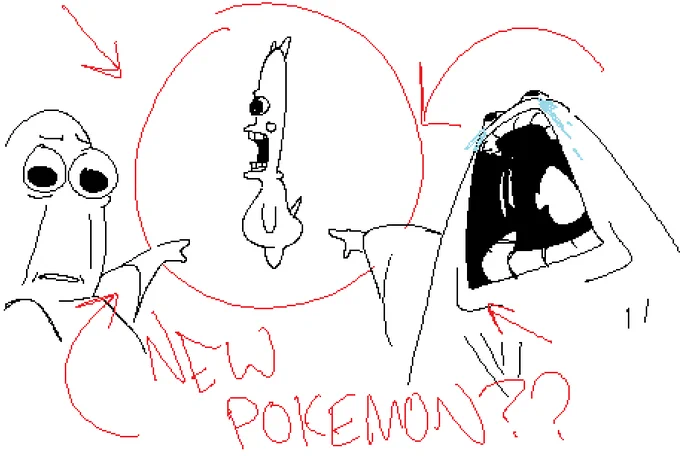@RubberNinja draw one of the new pokemon in a side profile it'll be REALLY funny i think 