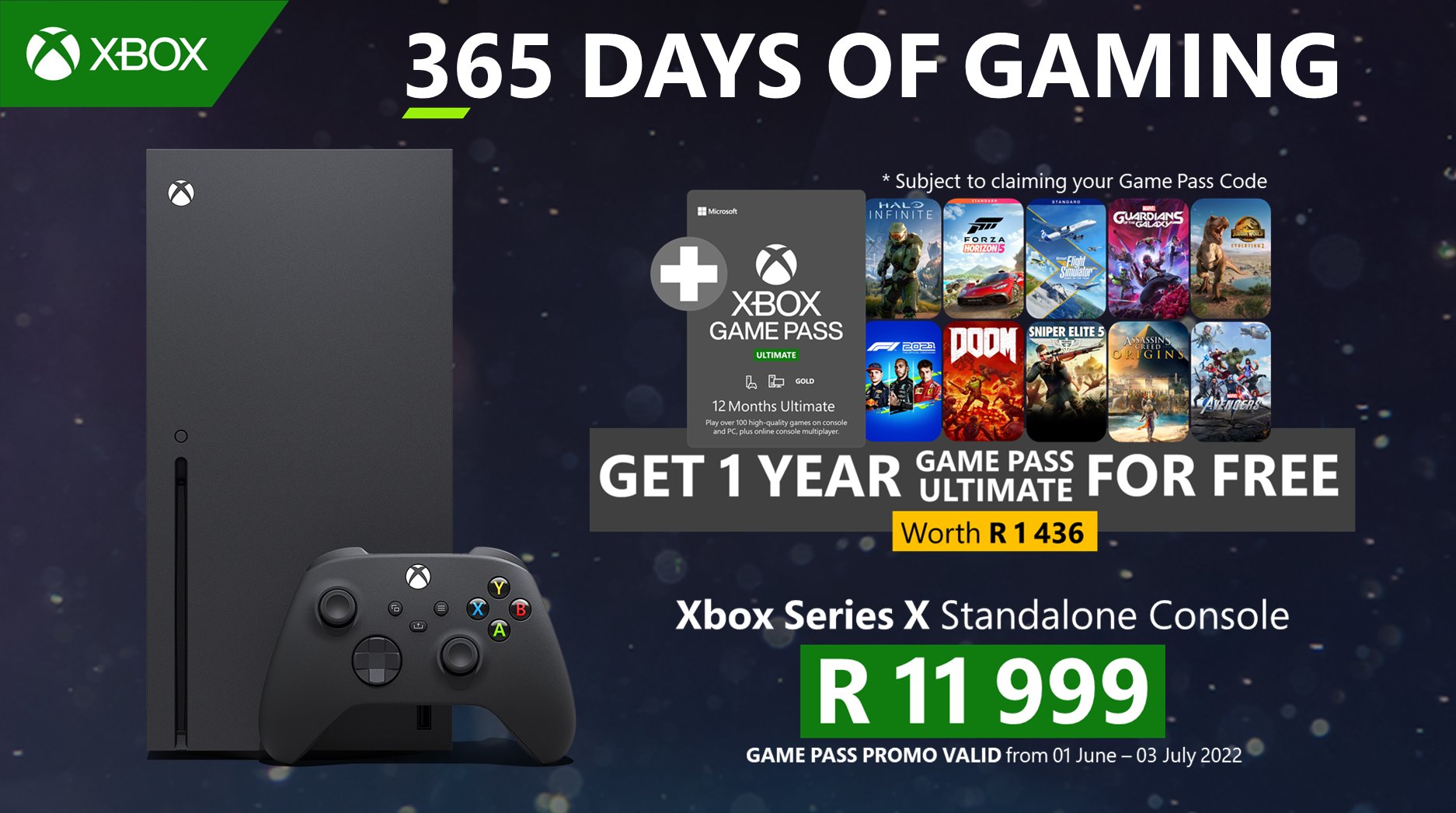 Prima Interactive on X: Get 1 year Game Pass Ultimate worth R 1436 with  your purchase of an Xbox Series X Standalone Console. With 100+ games ready  to download & play. #PrimaInteractiveGaming