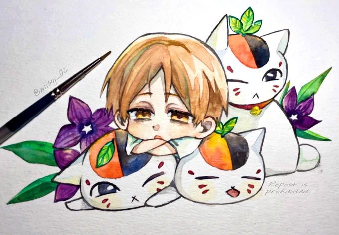 ニャンコ先生と🌱🌱🌱 