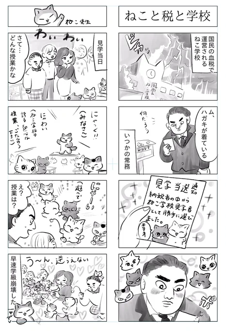 トラと陽子(ねこーずオールスター)素敵なねこ学校見学 