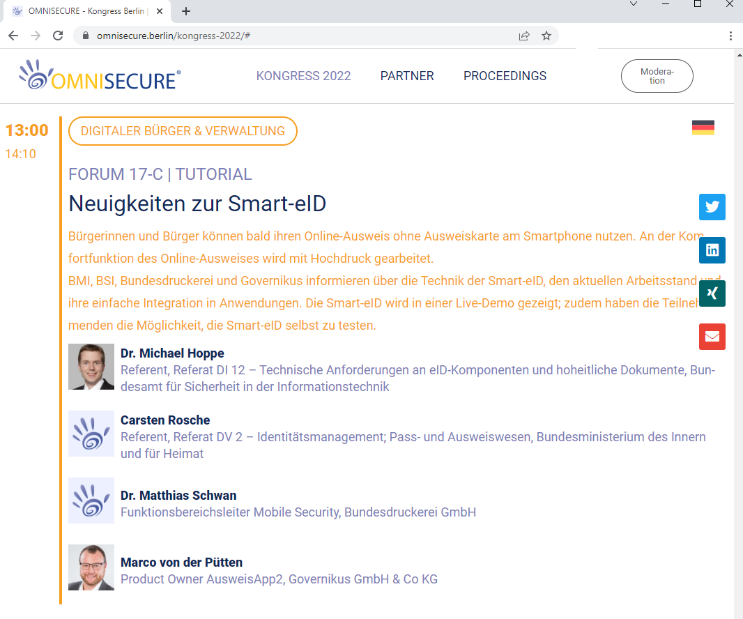 Joerg_Lenz's tweet photo. Neuigkeiten zur #SmarteID von @BMI_Bund @BSI_Bund #Bundesdruckerei @Governikus @AusweisApp2  angekündigt: 23.6. Live-Demo, Teilnehmer an #Omnisecure (organisiert von @MatthiasFluhr) können selbst testen. Bin gespannt - u.a. welche Geräte genutzt werden  

https://t.co/9TNZBNZ9Ky https://t.co/OMs80L04ta