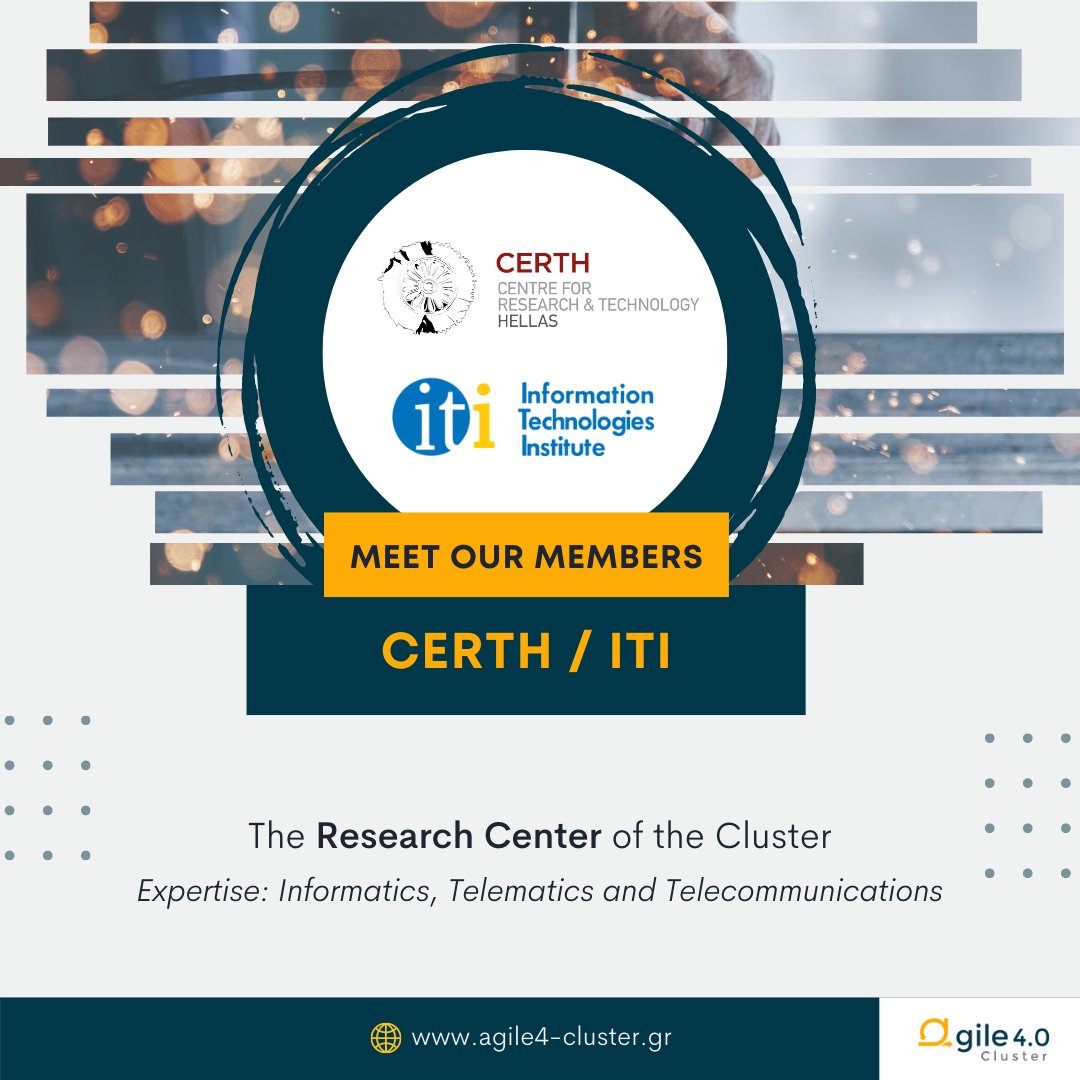 AgileCluster's tweet photo. Let's  introduce our members! @CERTHellas is one of the leading research centers in Greece. Its mission is to promote #Research, #Development, #Innovation by conducting high quality scientific research and developing innovative products &amp; services

#Agile40 #Cluster #industry40 https://t.co/HQIsxiqUqf