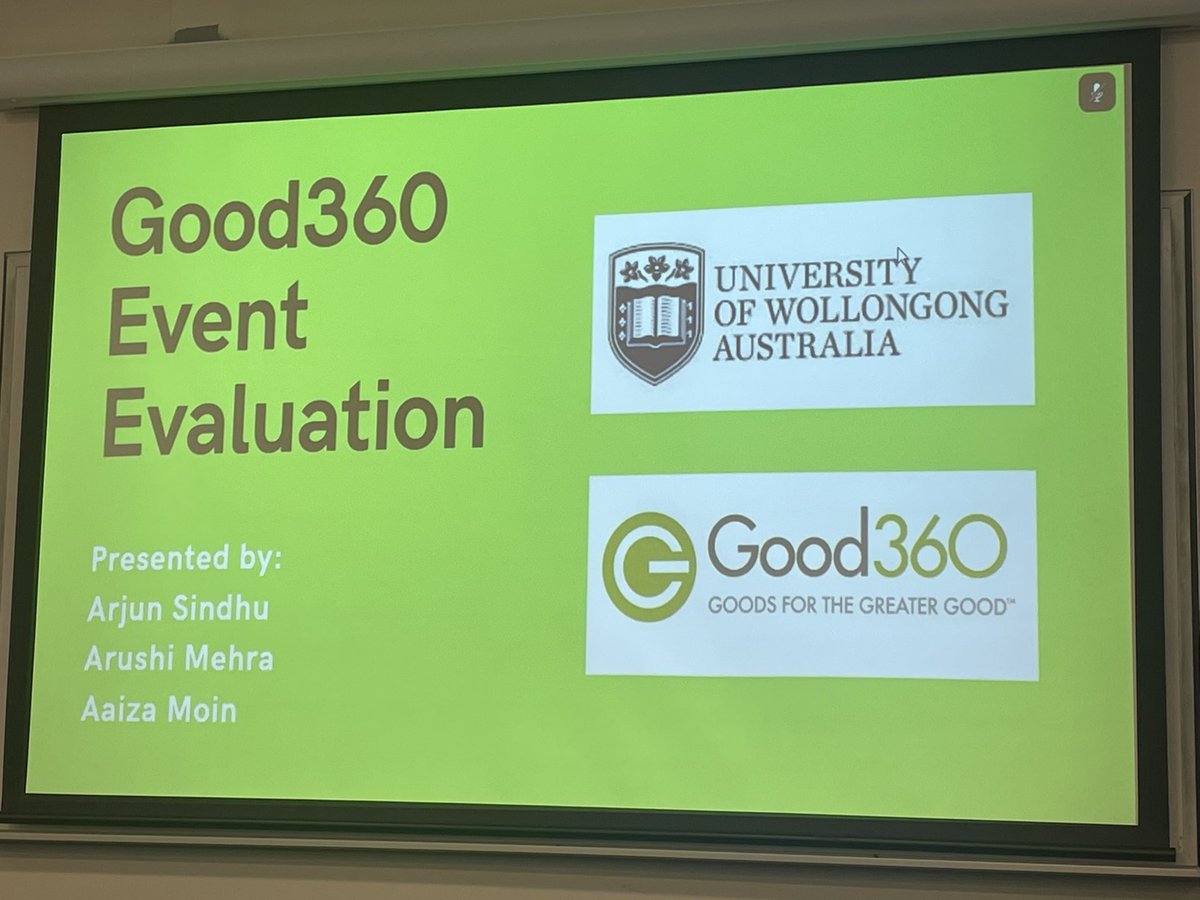 good360au's tweet photo. Thank you Mark 321 students from @uow who professionally assisted Good360 with our 7th birthday event last month. Fantastic to celebrate and evaluate with you today #bringinggoodtogether https://t.co/IbKeSKGQPg