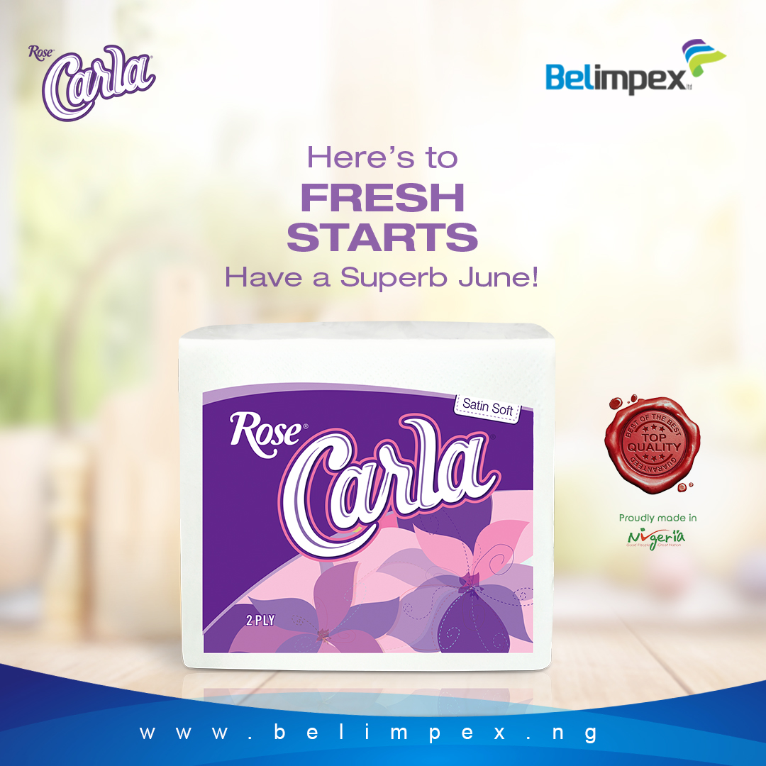 belimpexlimited's tweet photo. Every day is a new opportunity to begin again.

So, on 1st of June, here's to starting STRONG and finishing STRONGER. 👍

Happy New Month!

The Rose Carla Serviette is back. 
Available in a supermarket near you.

#RoseCarla #Serviette #June2022 #Newmonth #Bellmpex https://t.co/jTiFUJV43S