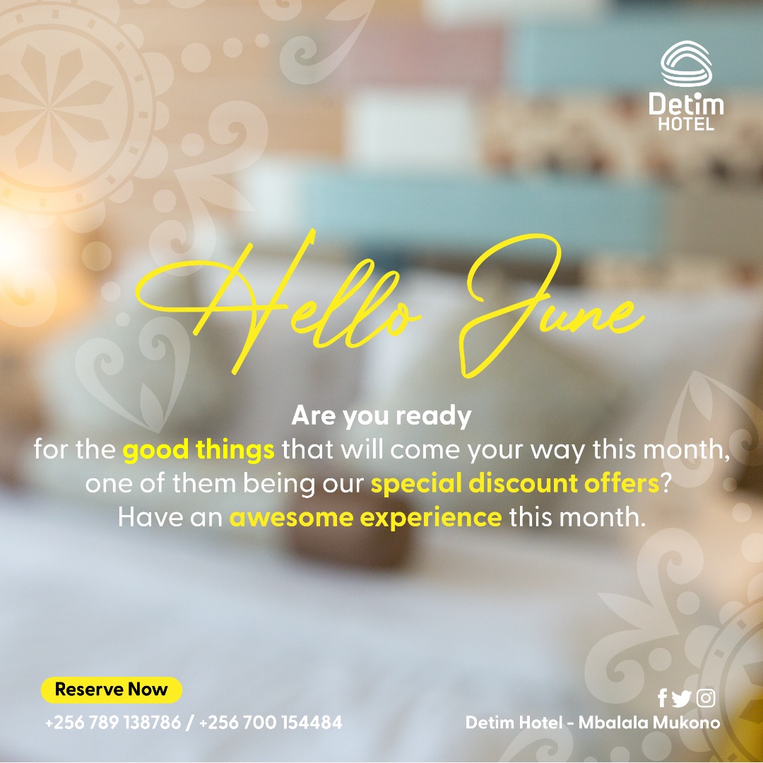 detim_hotel's tweet photo. Cheers to a new month and another chance for us to get it right.ππ
Happy New Month.
#HappyNewMonth #June1st #VisitDetim https://t.co/8ZmmkJOJjA