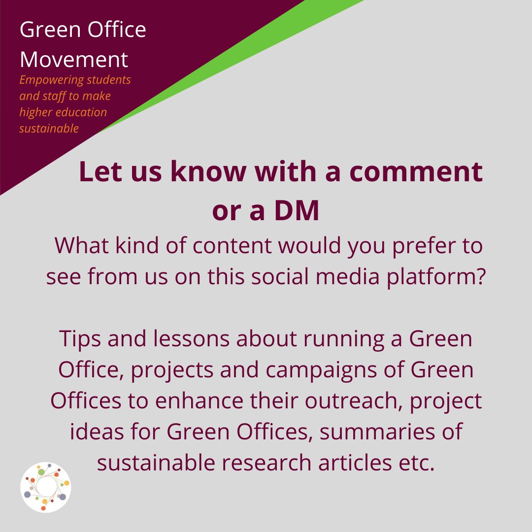 We want to know from 𝗬𝗢𝗨! What is the type of content you want to see from us on LinkedIn? Do you want us to share tips from our network? Or would you like to hear more about the projects that Green Offices around the world undertake? Let us know now!