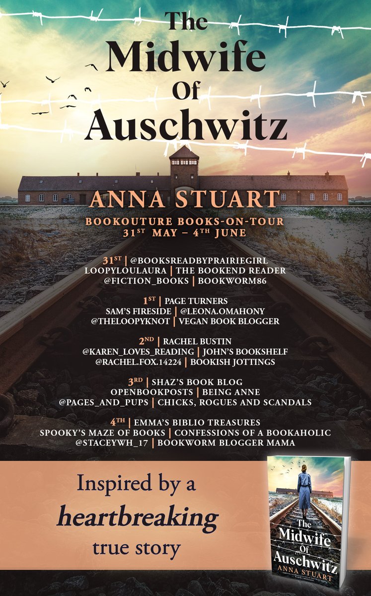 sams_fireside's tweet photo. Heartbreaking, shocking, unbelievable and harrowing. The Midwife of Auschwitz by @annastuartbooks and my turn for books on tour. Check out my review for this outstanding novel.
https://t.co/nxKWFNtOrs
#themidwifeofauschwitz #bookouture #netgalley #annastuart #warfiction https://t.co/NqGjZ5bzQq