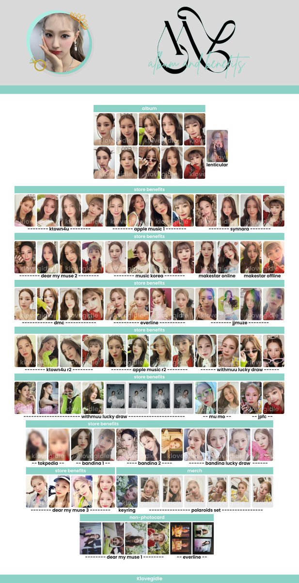 G)I-DLE Miyeon MY Album Photocards+Site benefits Template s