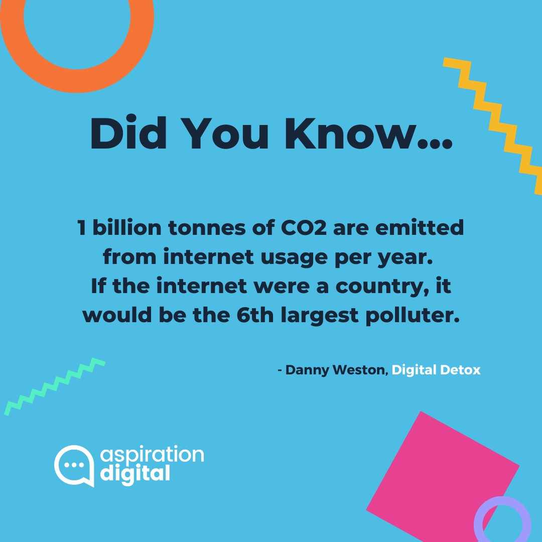 At Aspiration Digital 2022 Danny from <a href="/detoxLDN/">Digital Detox</a> gave us an insight into how we can change our internet usage to be more sustainable💻
#Sustainability #DigitalSustainability #DigitalMarketing #SocialMedia #Pollution #DigitalCareers