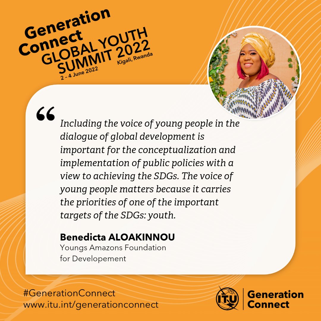 Including the voice of young people in the dialogue of global development is important for the conceptualization and implementation of public policies with a view to achieving the SDGs. #YouthVoicesMatter
#GenerationConnect #YouthSummit