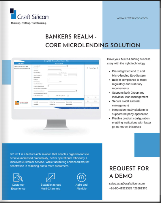 CraftSilicon_IN's tweet photo. Bankers Realm - Core Microlending Solution - To drive your lending success story.
#craftsilicon #craftsiliconasia #customerservice #productivity #bankersrealm #microlending #microfinance #financialservices #lending #lendingsolutions #mfi #sfb #nbfc #nbfcs
https://t.co/KXSL8JAKfk https://t.co/867ImbXowu