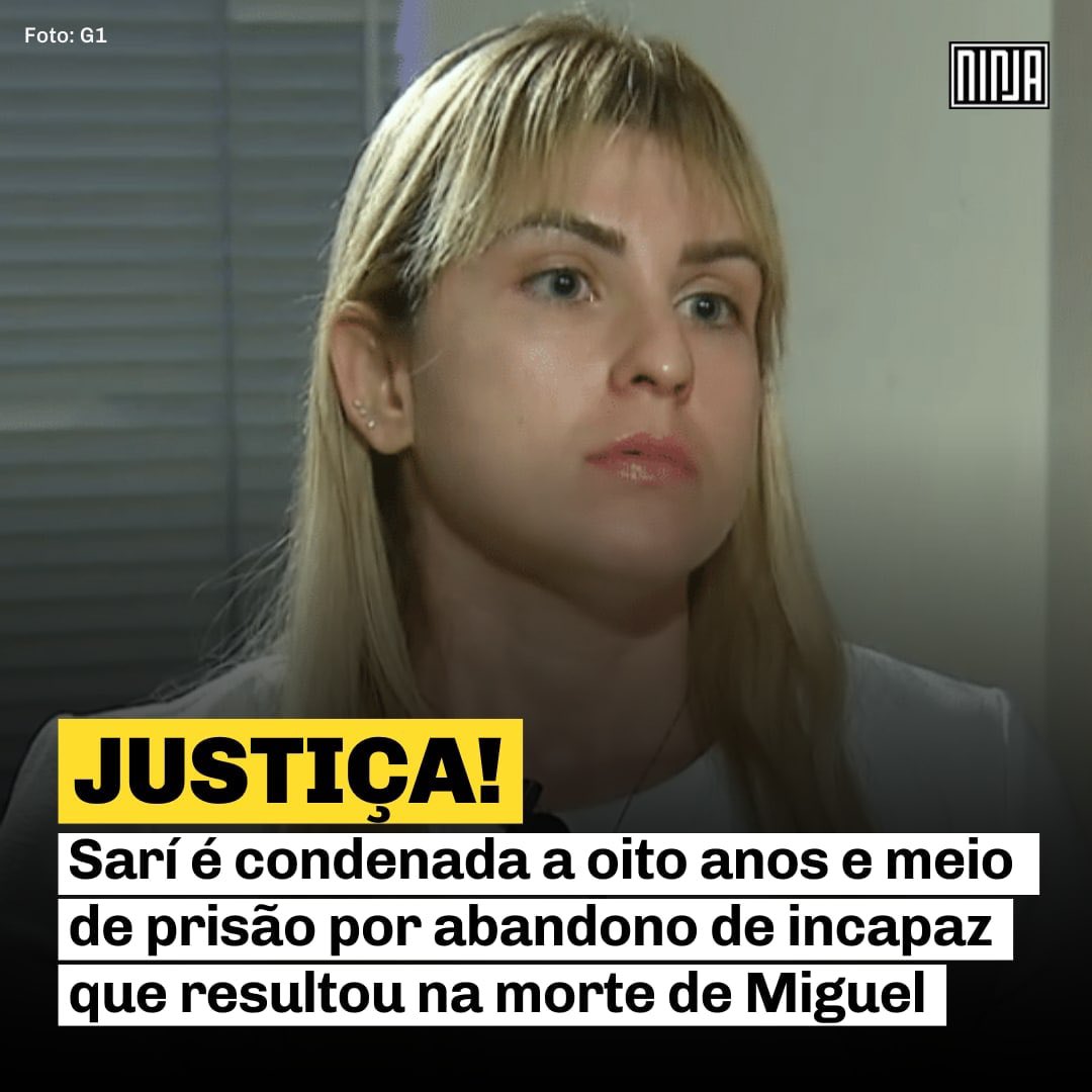 _Maria_Dantas_'s tweet photo. A 1ª Vara dos Crimes contra a Criança e o Adolescente do Recife condenou, nesta terça-feira (31), Sari Corte Real a oito anos e seis meses de reclusão por abandono de incapaz.
#justicapormiguel #odiodeclasse #regimefechado #racismonao https://t.co/HHFpPyCWYu