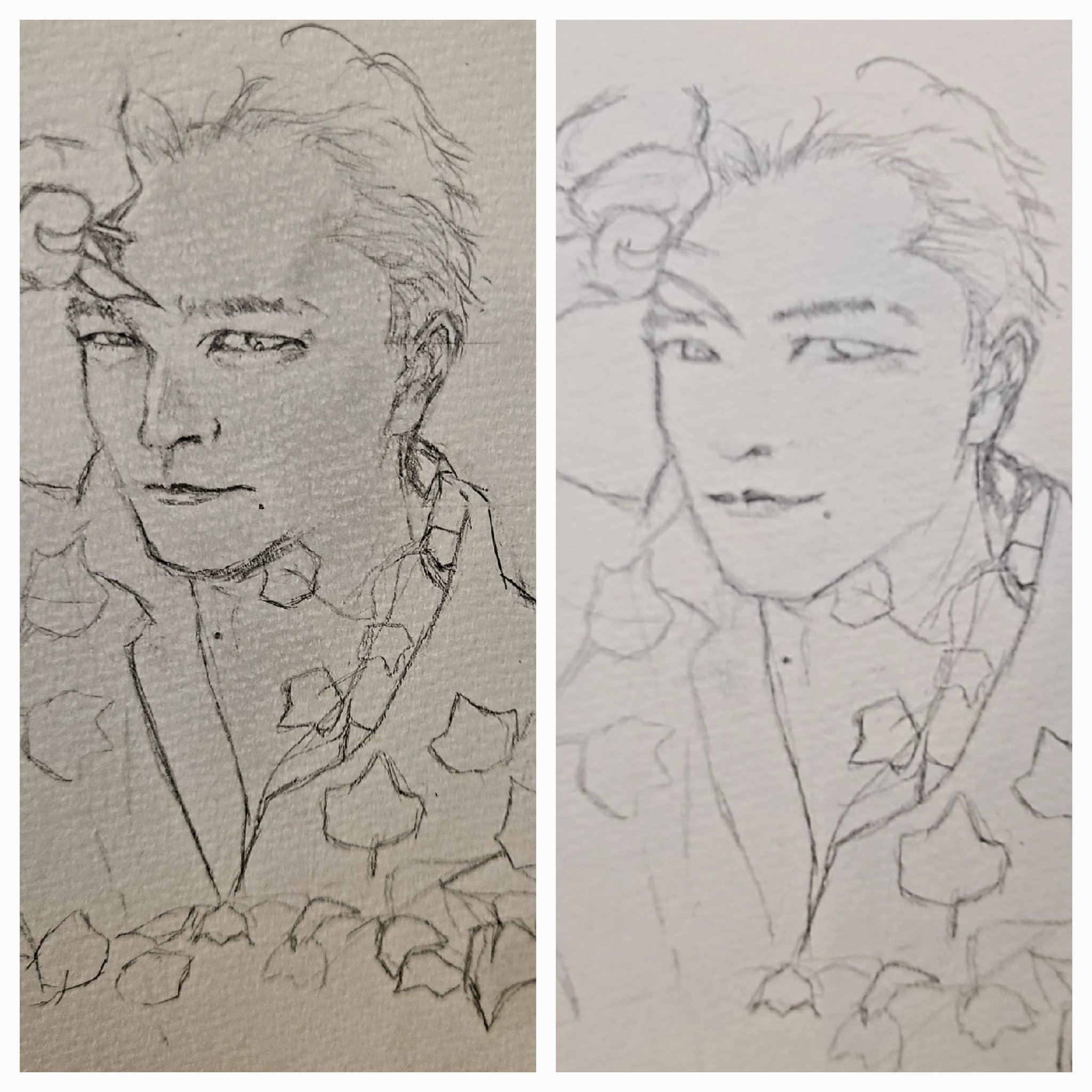 Emi Moon 蔦に絡まる悪い男 主様 お顔 描き方かえました イラスト風味からリアル風味に わかるかな お絵描き イラスト 人物画 お絵描き好きさんと繋がりたい 怪談社 T Co Qna9nkldtz Twitter