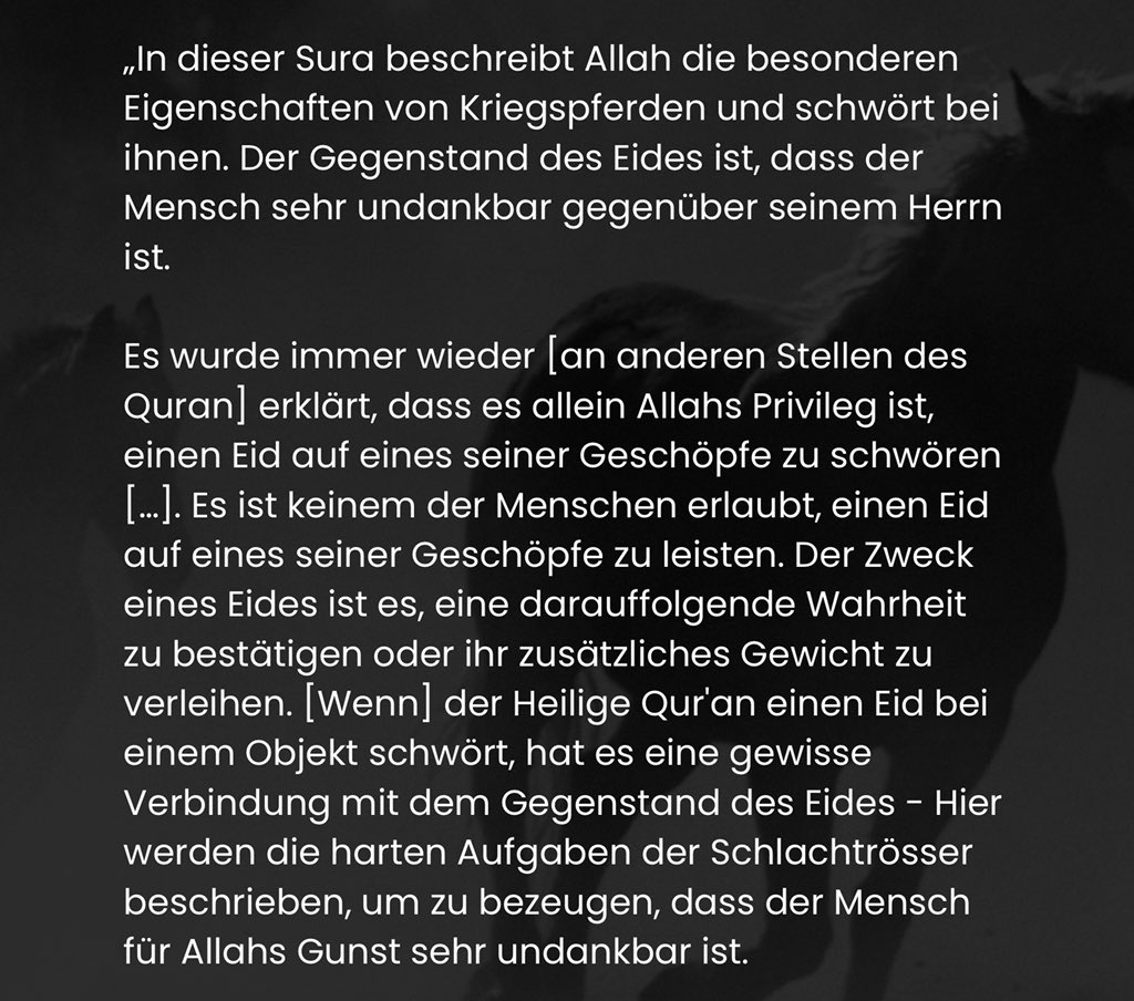 akilakota's tweet photo. Die Essenz von Surā al-Ādiyā: 

[Ma'āriful Qur’ān] https://t.co/Ukr8dLInbm