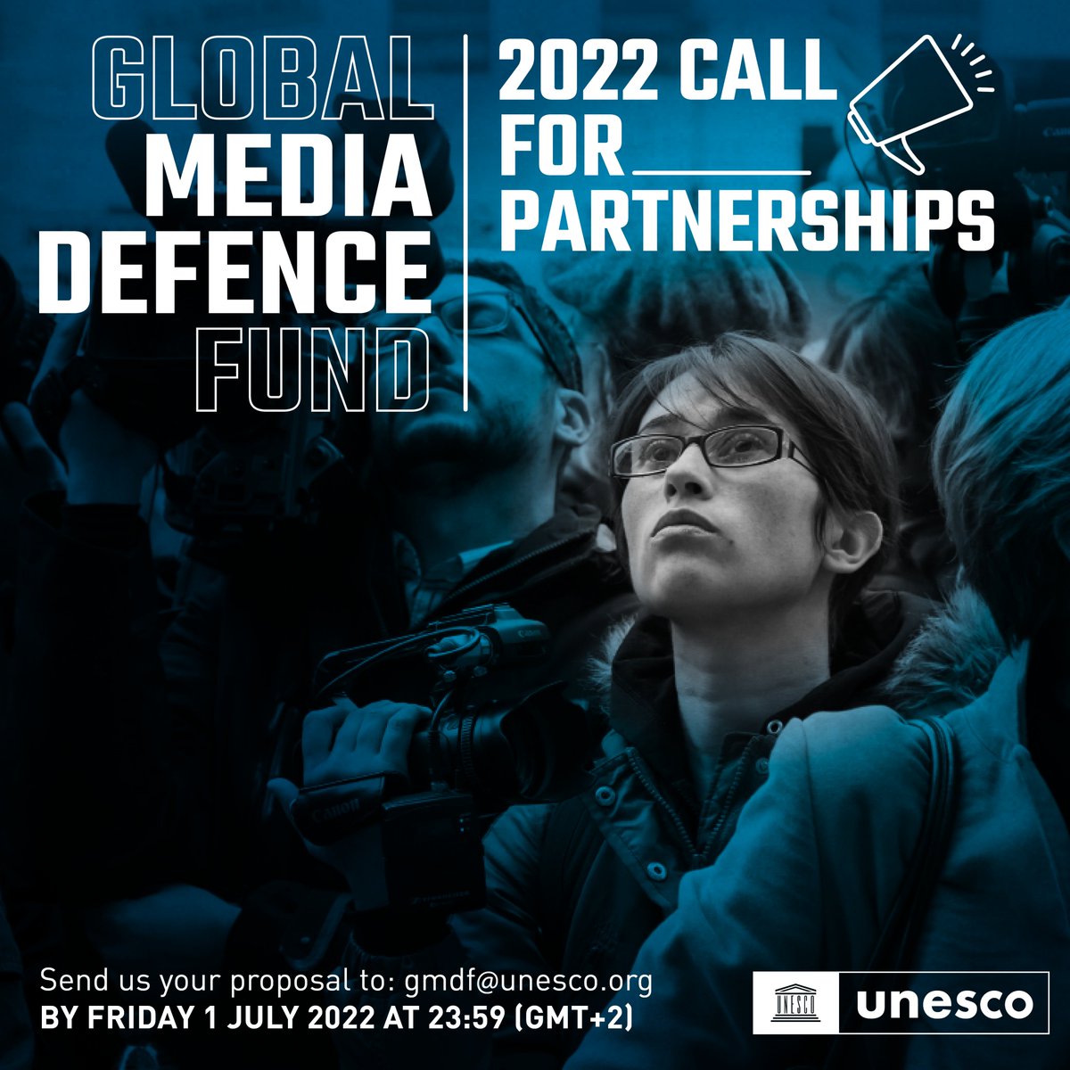 UNESCO's tweet image. 🚨Call for proposals:🚨

UNESCO has launched the 2022 Call for Partnerships for the Global Media Defence Fund! 

USD 1.4 million in financial grants available to support projects to #ProtectJournalists &amp;amp; #DefendMediaFreedom. 

More details: bit.ly/3OZKRwf