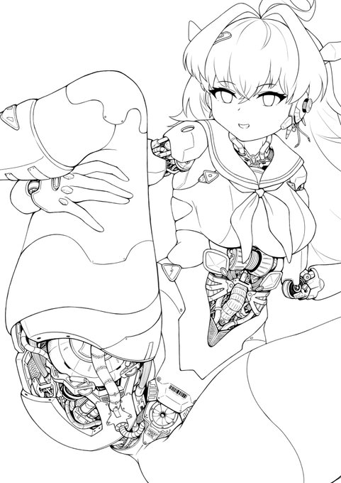 フォルダ整理してたら半年くらい前の絵の線画が出てきたんだけど、何考えてこんな描きこんだんだ当時の俺 