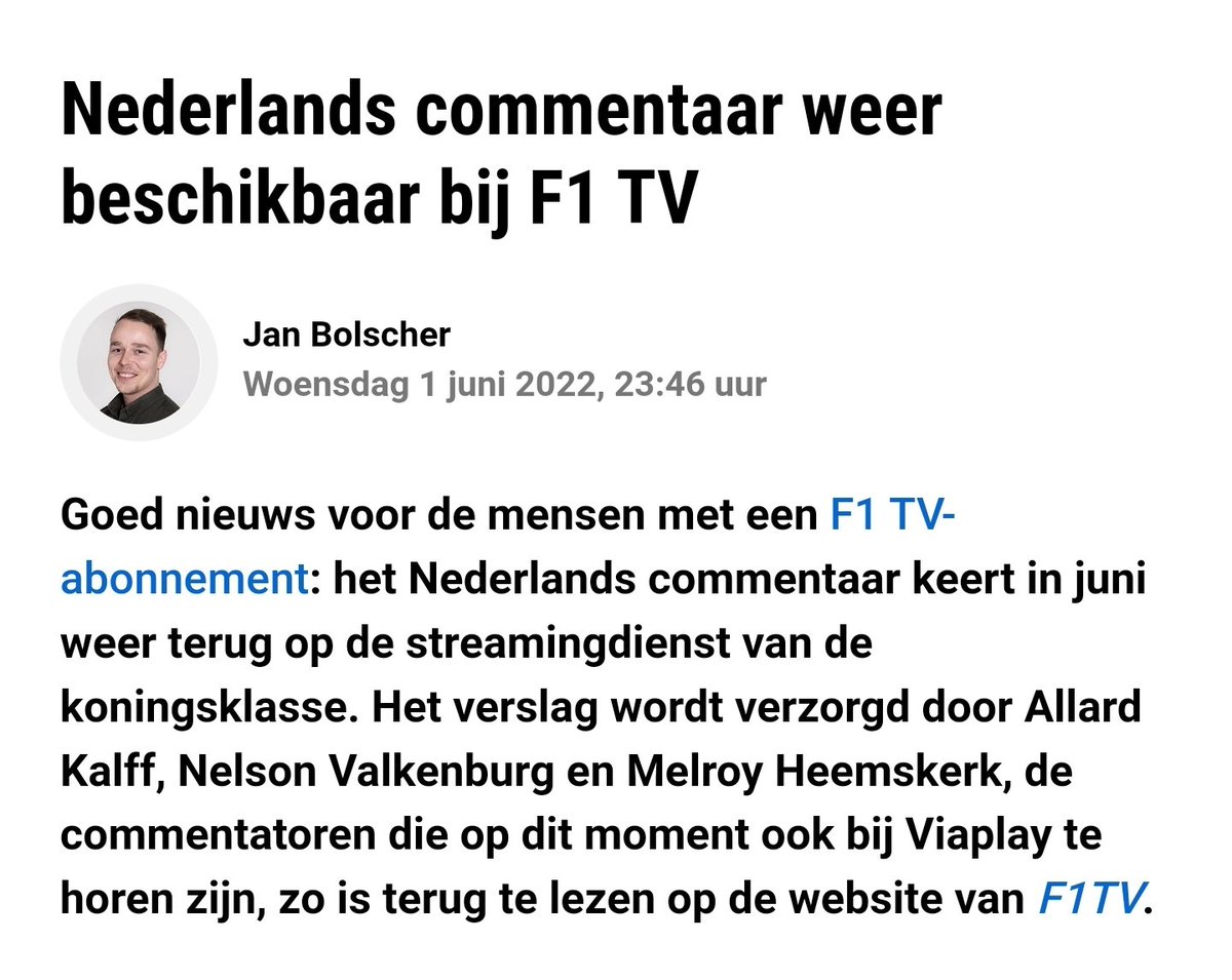 Dennis74Jansen's tweet photo. No Meiki...noooo....this is sooo wrong!! #F1TVpro #verkeerdekeuze Nederland wilt @Olav_Mol en @jackontracks horen bij F1 TV Pro 🫤 https://t.co/P7nrCmgq2v