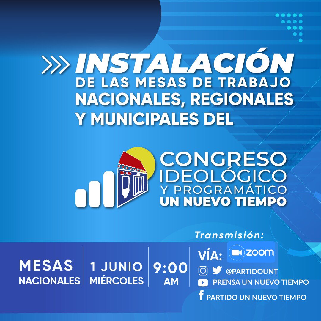 La Dirección Ejecutiva Federal del <a href="/partidoUNT/">Un Nuevo Tiempo</a>  tiene el placer de invitarlos al acto de Instalación del: 

III Congreso Federal Ideológico y Programático

01 de Junio de 2022

Hora: 9:00 a.m