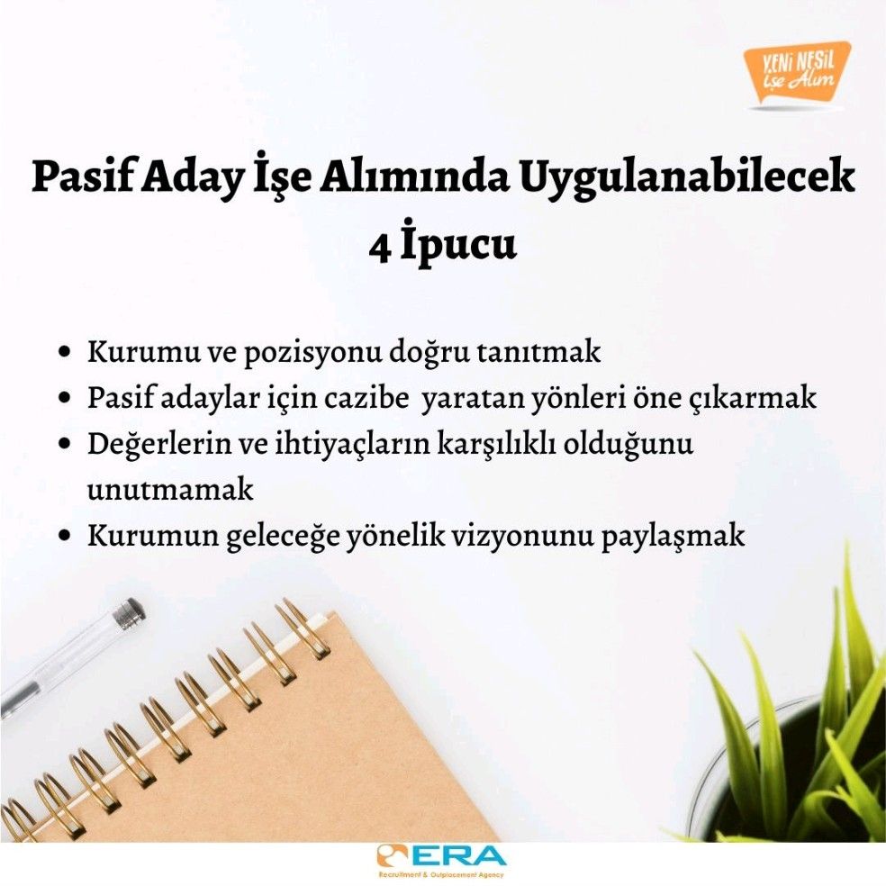 erainsan's tweet photo. Pasif Aday İşe Alımında Uygulanabilecek 4 İpucu 👀
#yeninesilisealim #sevdiginisiyap #hedefegoturenisealimlar #pasifaday #isealim https://t.co/shBaxWQ9xu