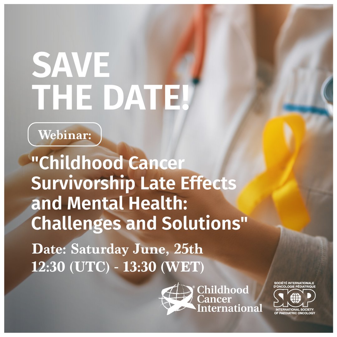 Childhood Cancer International (@intchildcancer) on Twitter photo 📢 Save the date for June 25th: We are proud to announce a new webinar! CCI in collaboration with <a href="/WorldSIOP/">SIOP International</a> will host a webinar to commemorate Survivors Month ➡️ More information coming soon!
#SurvivorsStories #LifeAfterChildhoodCancer #ChildhoodCancer 📢 Save the date for June 25th: We are proud to announce a new webinar! CCI in collaboration with <a href="/WorldSIOP/">SIOP International</a> will host a webinar to commemorate Survivors Month ➡️ More information coming soon!
#SurvivorsStories #LifeAfterChildhoodCancer #ChildhoodCancer