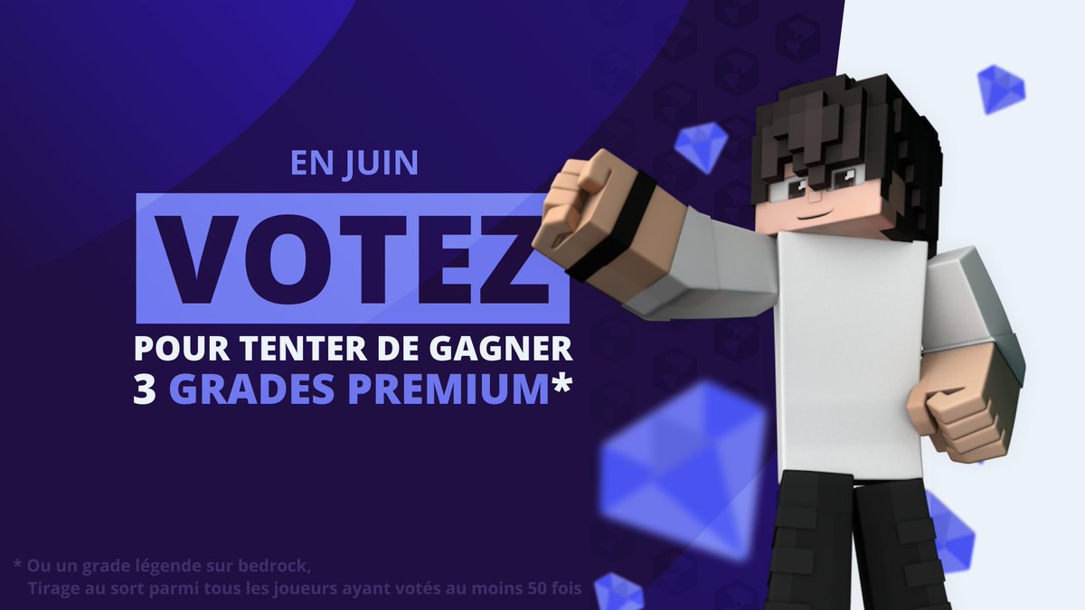 NationsGlory's tweet photo. Dispositif spécial pour ce mois de #juin, 3 grades #Premium sont à gagner en utilisant le système de vote 🎁
✅ Pour participer il vous suffit de voter au moins 50 fois sur le mois
Plus que jamais nous avons besoin de vos votes sur tous les sites ce mois-ci 💪
#ngArmy https://t.co/nUsCM93lF5