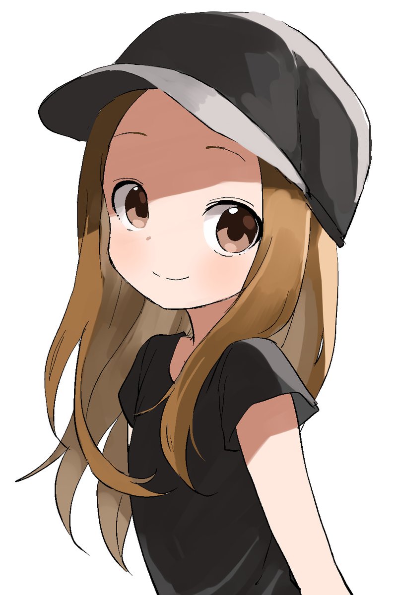 takagi-san 1girl solo brown eyes brown hair hat smile long hair  illustration images