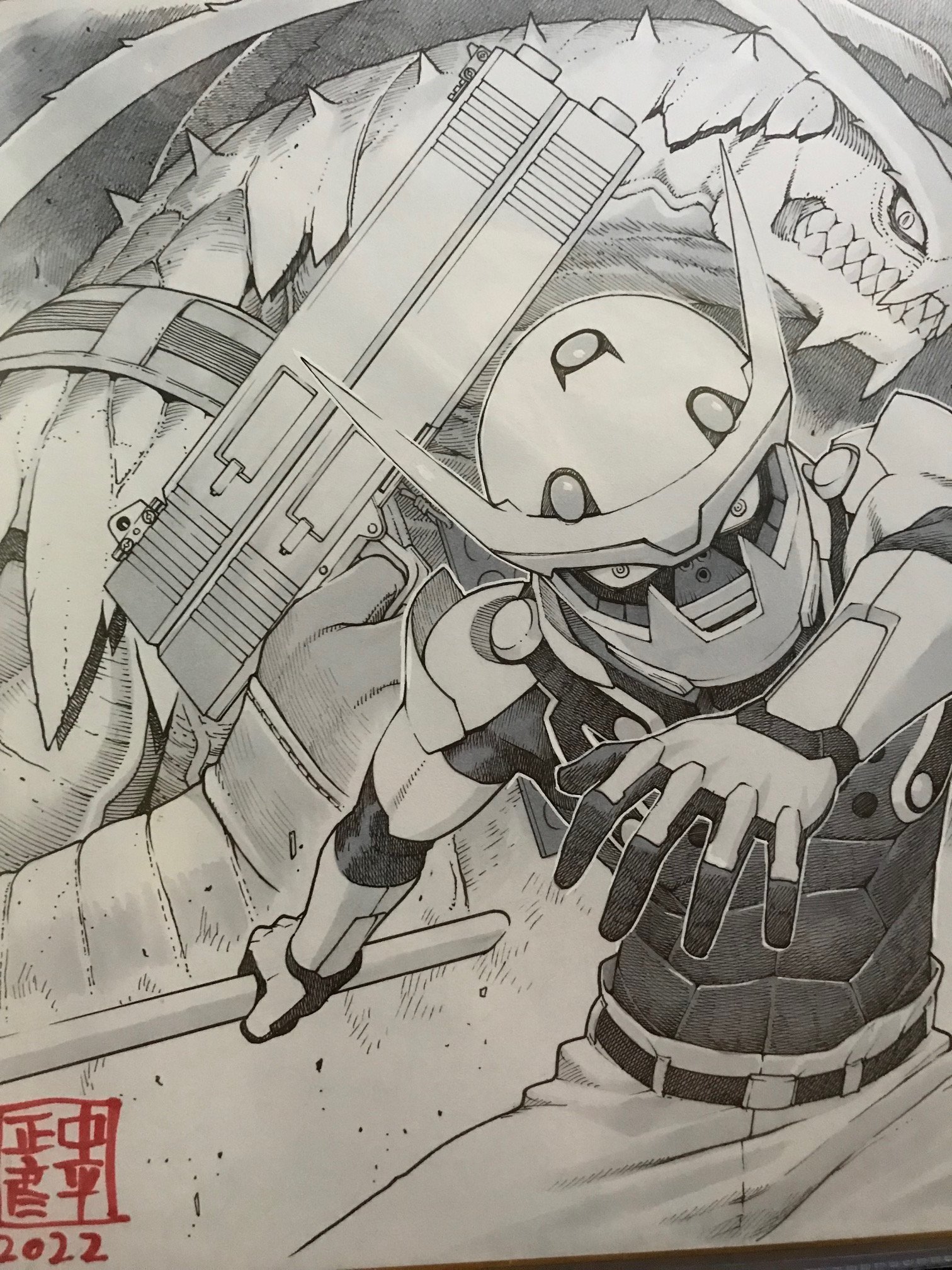 Chainsaw24 今日は中平正彦先生の色紙が到着 破壊魔定光 より 定光 ポンコツ 丞炎 やよい ヴァルチャー を描いていただきました いや本当好きなんすよ丞炎 最高 受付けして下さったstudiozero様 中平先生 ありがとうございました