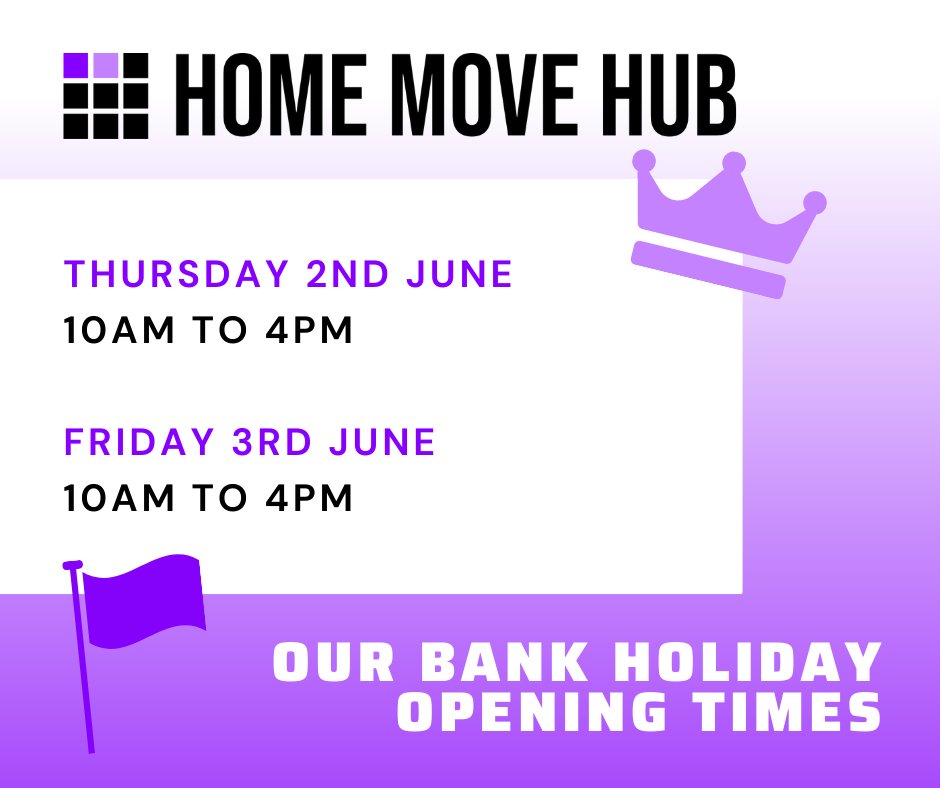 HomeMoveHub's tweet image. If you need us over the bank holiday weekend, we will be here! Our office will be open between 10am to 4pm, both days so we can assist you and get your started on your conveyancing journey! ow.ly/EkoE50JmTjj #onlineconveyancing #propertynews #platinumjubilee #bankholiday