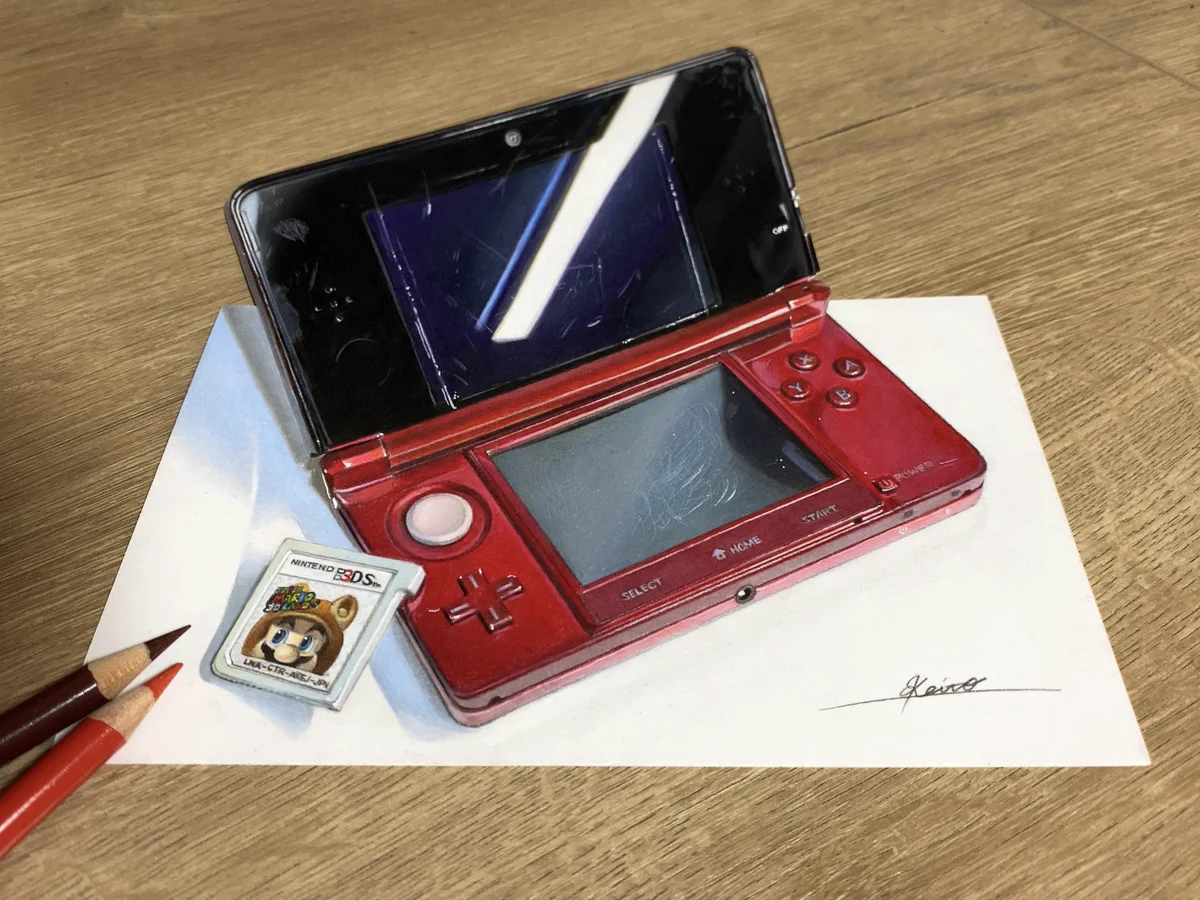 え、これ本物じゃないの！？色鉛筆で3DSを描いてみた。