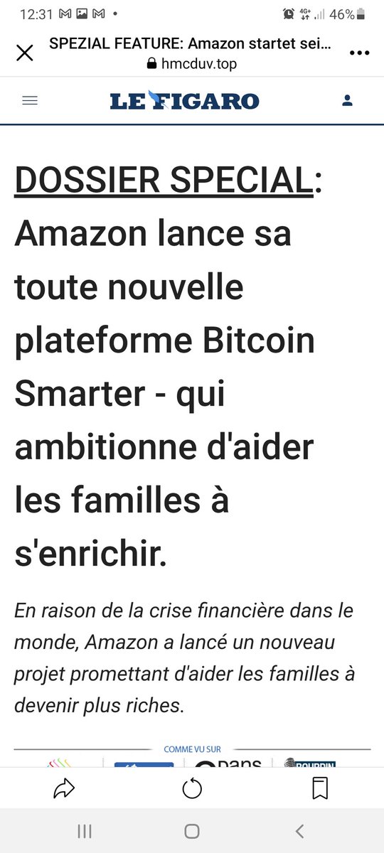 LAraknide's tweet photo. Bonjour mes knidos 🕷
Attention !! 
Nouvelle arnaque en ligne sur @Meta @facebookapp 
Une annonce sponsorisées d'@amazon qui propose des investissements en  cryptomonnaie 
Un faux article du @Le_Figaro est même utilisé 

https://t.co/TZMH8IsbGo https://t.co/2nmUdXrT1y