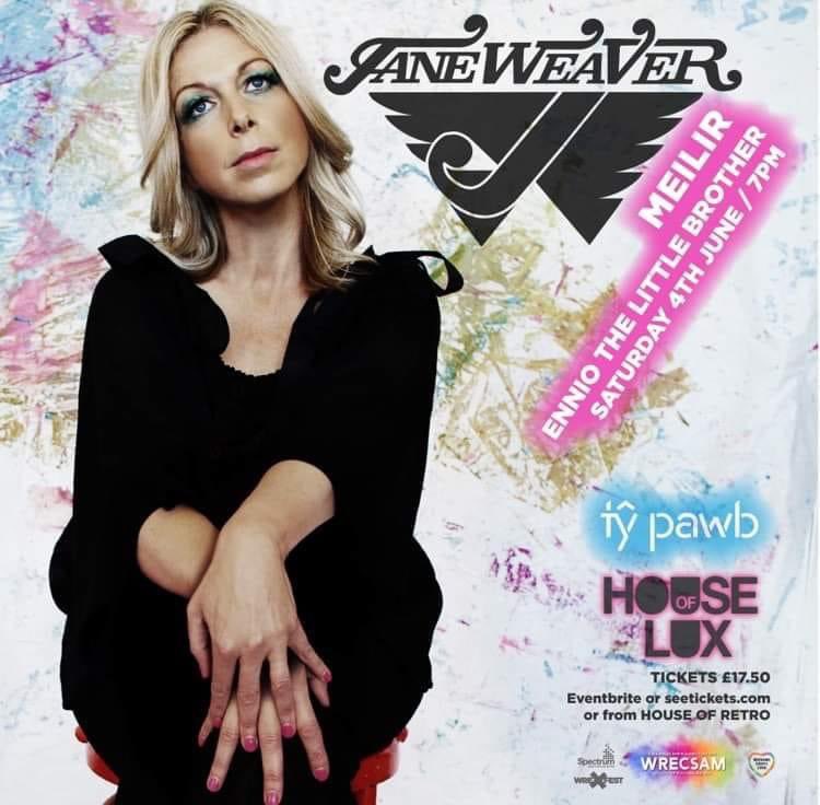 This 04/06 at <a href="/TyPawb/">Tŷ Pawb</a>, Wrecsam. I am really looking forward to this one… <a href="/JanelWeaver/">Jane Weaver</a> @enniothelittle. There is also another stage featuring Paperhouse &amp; <a href="/BabyBraveYeah/">Baby Brave</a> and more… Tickets from SeeTickets. #wrexfest2022 #livemusic #meilirmusiclive