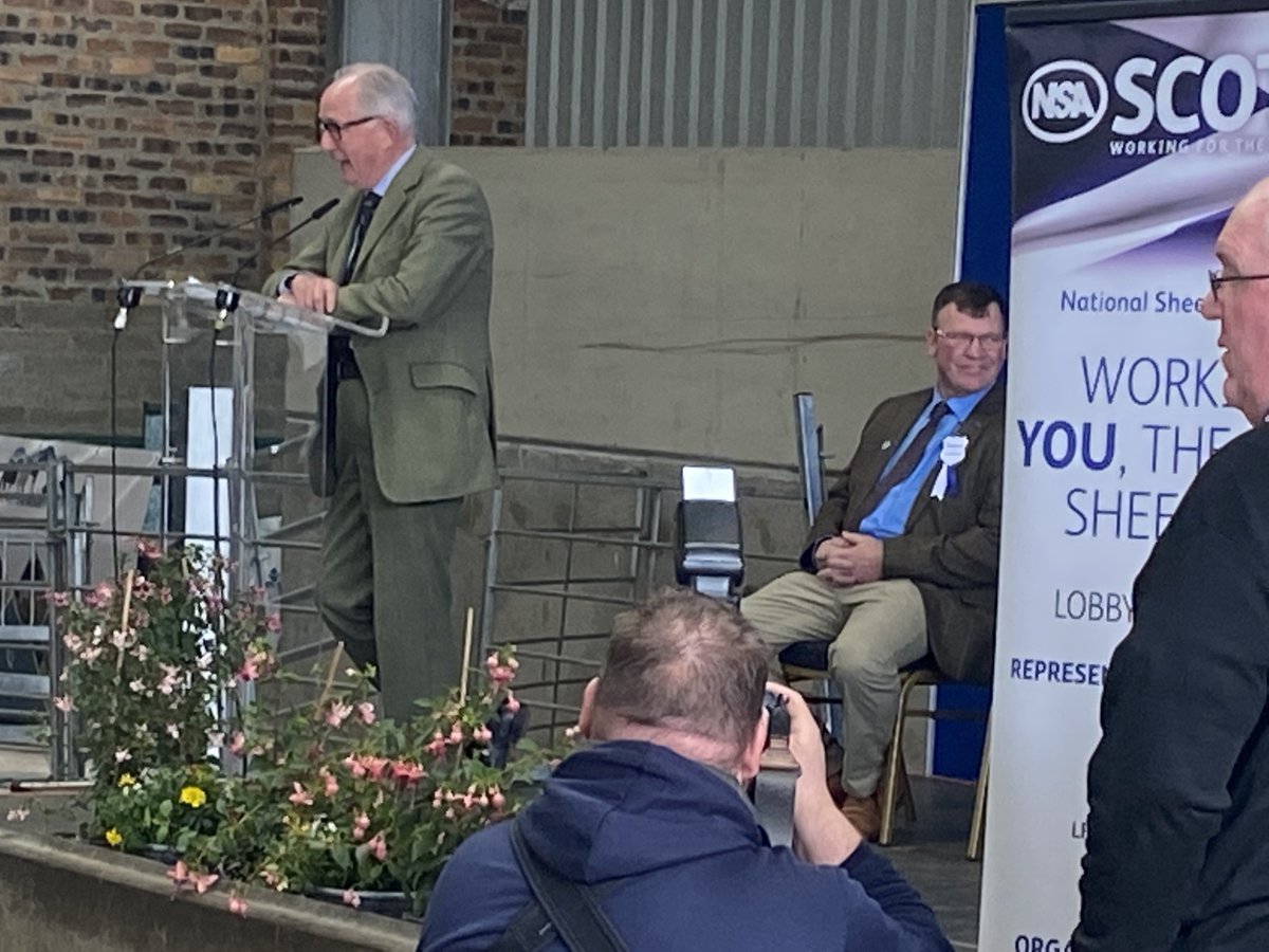 RSABI's tweet photo. Our Chair David Leggat gave a rousing opening address at @NSA_Scotland Scotsheep this morning. As well as thanking and congratulating the McNee family and staff and NSA Scotland, David also emphasised farmers’ vital role in Food Safety, Food Supply &amp; Food Security. #keeptalking https://t.co/SOiRZ6GOL6