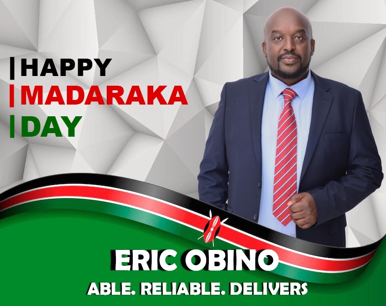 hon_ericobino's tweet photo. Happy 59th #MadarakaDay my fellow Kenyans.
Let us take time today to remember the symbolism of Madaraka day; It reminds us of our perilous journey to self rule and our power. This special day advocates and demands for peace and unity. 
#AzimioLaUmoja
#KANUFRESH
#TUMEAMUA
#kanu https://t.co/jLWwYgSnyj
