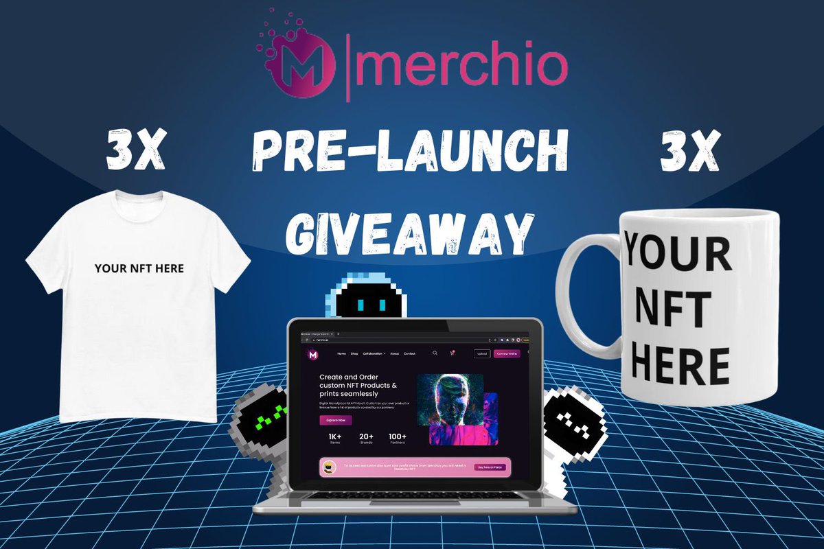 🚨 Giveaway Time 🚨 

3x Mugs &amp; 3x T-Shirts fully CUSTOMIZABLE courtesy of our upcoming platform <a href="/Merchio_io/">Merchio.io</a> 

TO ENTER: 

👕 Like + RT
☕️ Follow <a href="/Nearbiez/">Nearbiez NFT</a> &amp; <a href="/Merchio_io/">Merchio.io</a> 
🧢 Tag 2 frens

6 Winners will be chosen with twitter picker.

You have 72 hours to join! Goodluck 🏆