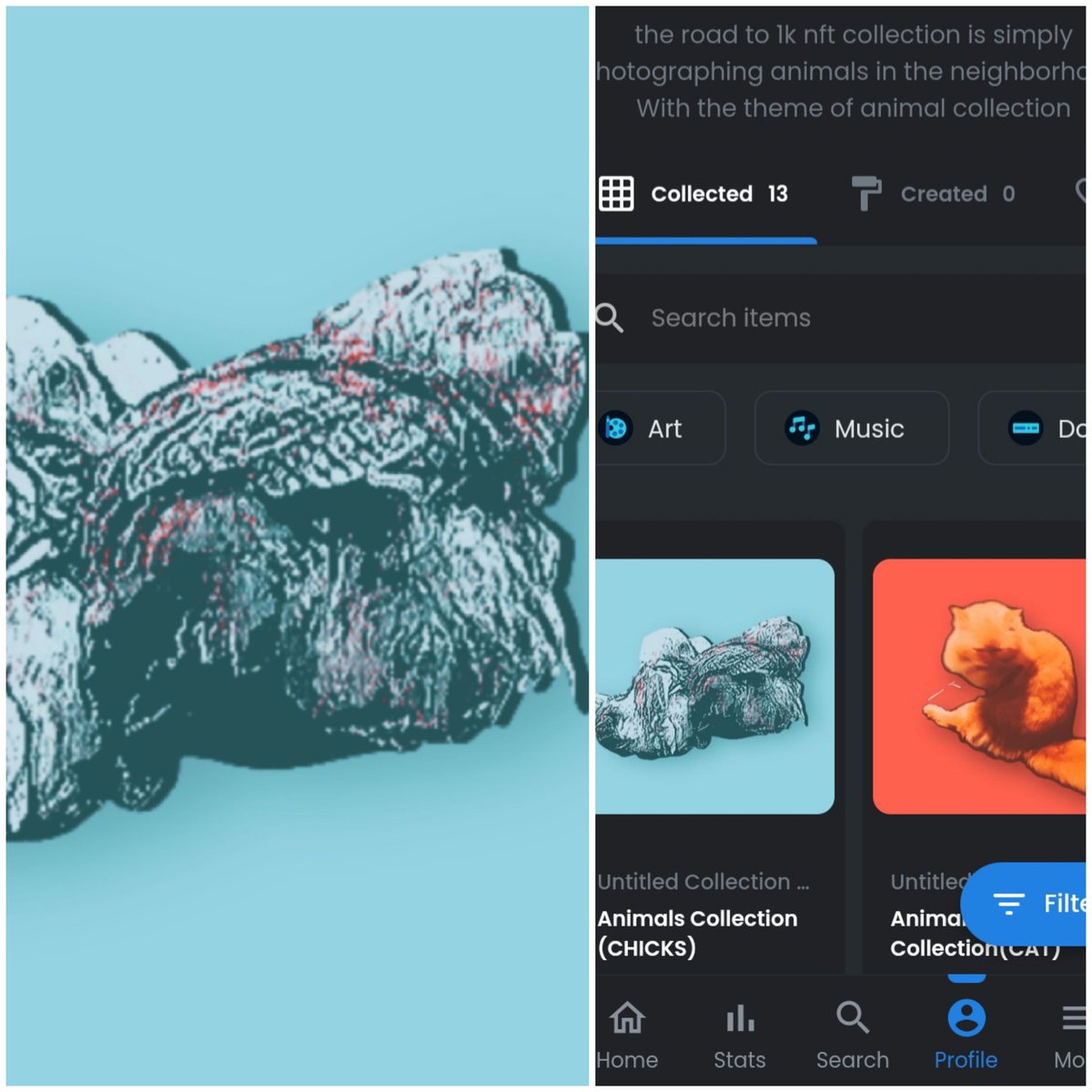 AnimalsARTz's tweet image. Chek my new Animals Collection (Two Chiks)
link is in bio
#nftproject #nftdrop #nftsale #nftsales #nftcommunity #nftcollection #nftnews #nftartists #nftcollector