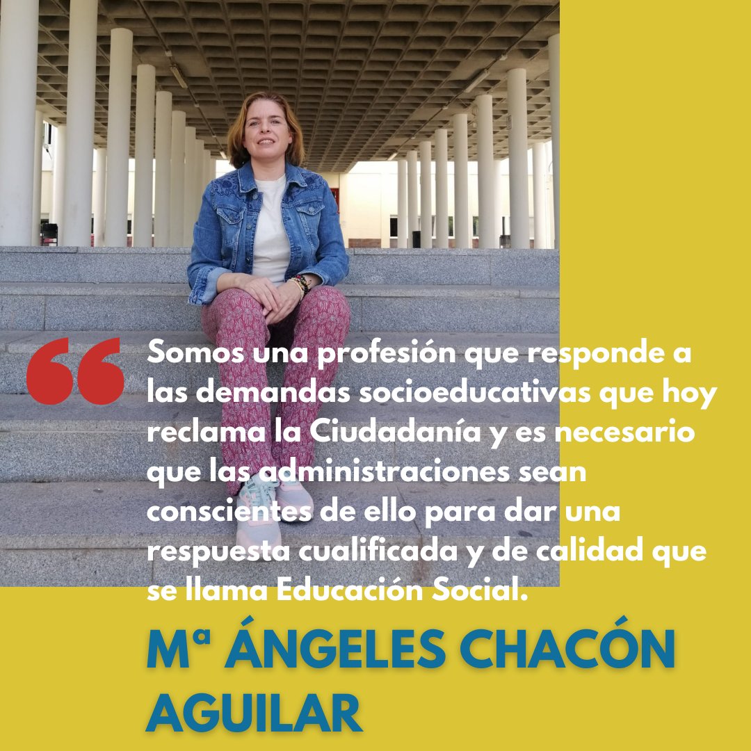 Mª Ángeles Chacón Aguilar, Presidenta del Colegio Profesional de Educadoras y Educadores Sociales de Andalucía.@Copesa nos invita a participar el la jornada de cierre del #8congresoeduso, en Sevilla.

¡Os esperamos!
#8congresoedusojornadasevilla #cgcees