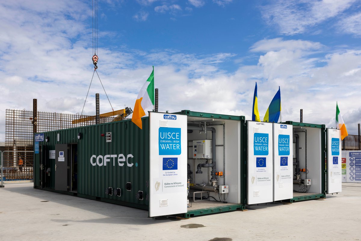 IrishWater's tweet image. In response to urgent calls for support to provide clean water in war-torn Ukraine, we're donating two containerised Water Treatment Plants, built by @CoffeyGroup/@Coftec, to the State Emergency Services of Ukraine. For more see wtr.ie/pvgiea. @DeptHousingIRL