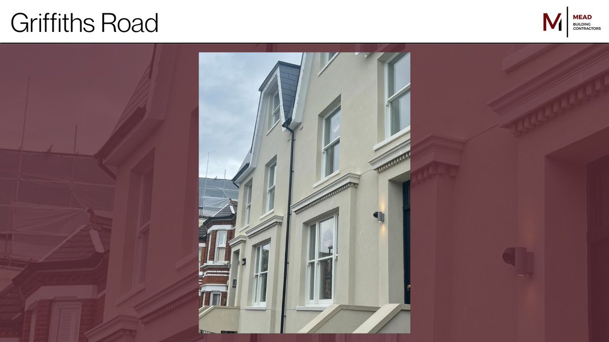 🆕 New sash windows, render and stonework complete to two semi-detached houses into 8 modern flats, now close to handover in Wimbledon #MBCgroup #GriffithsRoad #Wimbledon #London