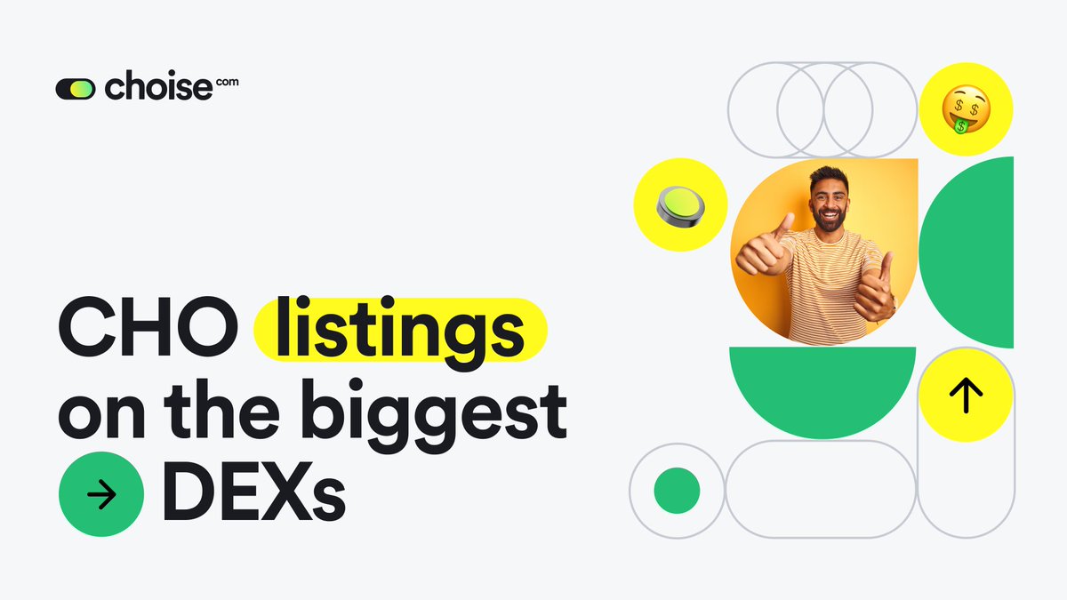 🔥 CHO listings on the biggest DEXs

Yes, you got it right! Ware moving on to the listing phase of CHO token on leading DEX Uniswap and Raydium exchanges on June 7th. TGE will take place the same date. + a new СOMPETITION 🥳⤵️

Check more on: choise.com/?utm_source=tw…

#CHOMETAFI