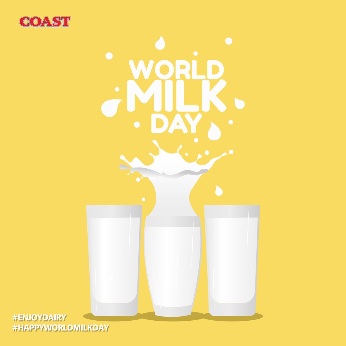 CoastMv's tweet photo. It’s #worldmilkday and we couldn’t be more excited about our celebrations coming this month! 

Share a mega pint of milk with your buddy today! #enjoydairy #happyworldmilkday https://t.co/Noz5EVAPey
