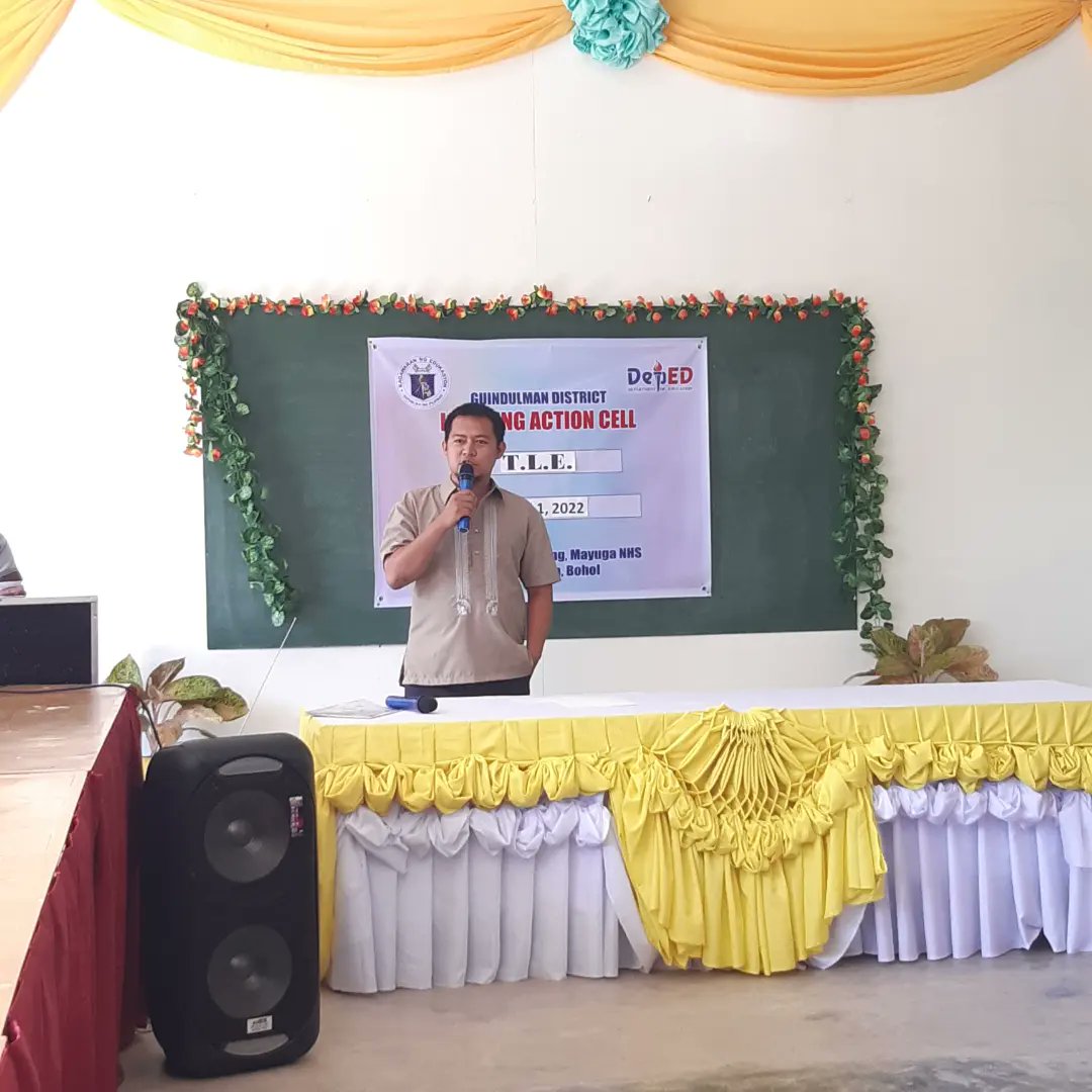 allanes_80's tweet photo. Guindulman District TLE LAC Session 2022 held at Mayuga NHS together with Guinacot NHS and Catungawan NHS.
TLE Coordinator - Sir Allan D. Escabusa 
Thank You DepEd. God bless us all!
#ParaSaBata #ParaSaBayan #WeLearnAsOne #AlangSaKalambuan #AlangSaKaayohan #MyTeacherMyHero #DepEd https://t.co/lpUQTU9j4O