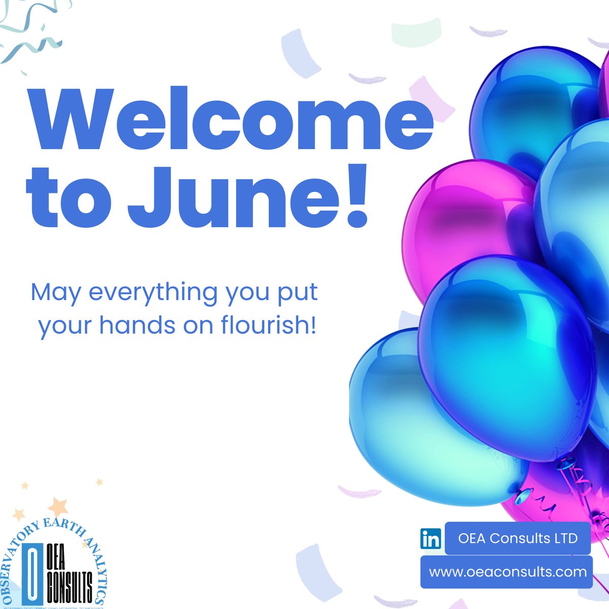 ConsultsOea's tweet photo. We wish you a month crammed with incredible and pleasant surprises. 
Happy New Month. 
#GIS  #dronemapping #environment #GeoAI https://t.co/6ZvXpJsueh