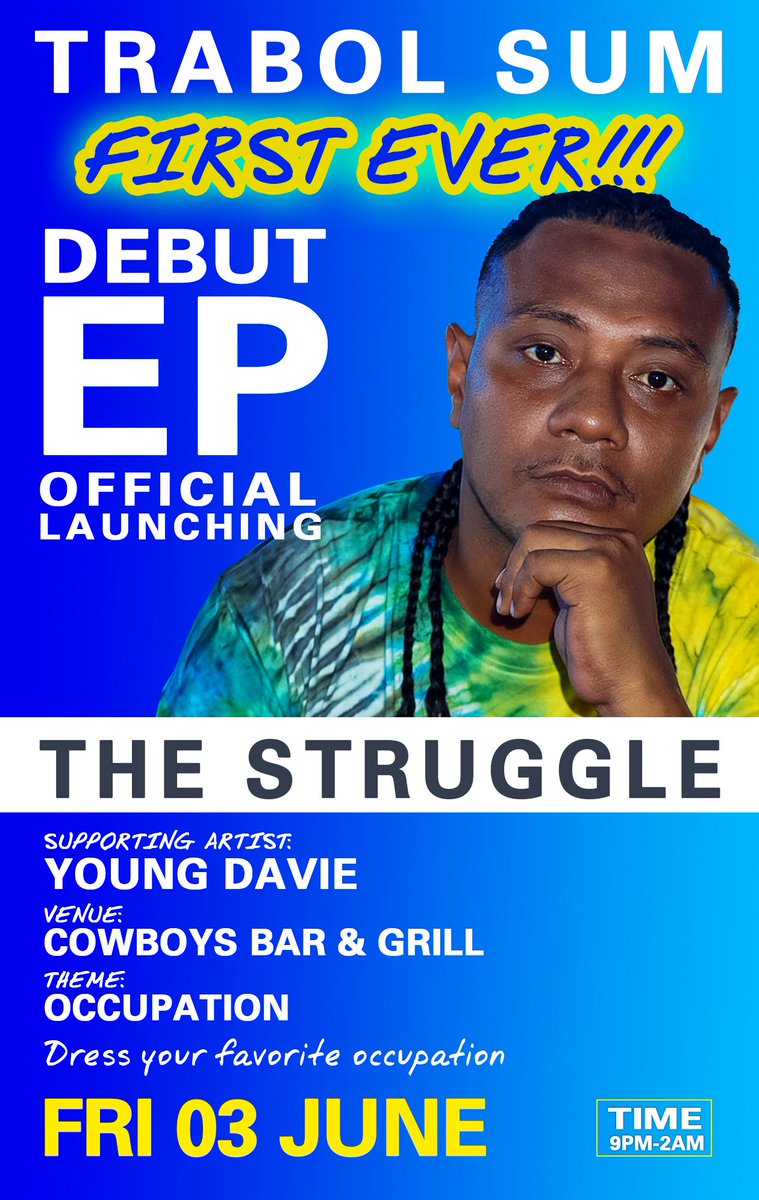 TrabolSum's tweet photo. First ever debut EP to be launched on Friday 3rd of June 2022
#TheStruggle #TrabolSum #Official #DEBUT #EP https://t.co/Yi4nJdFIZK
