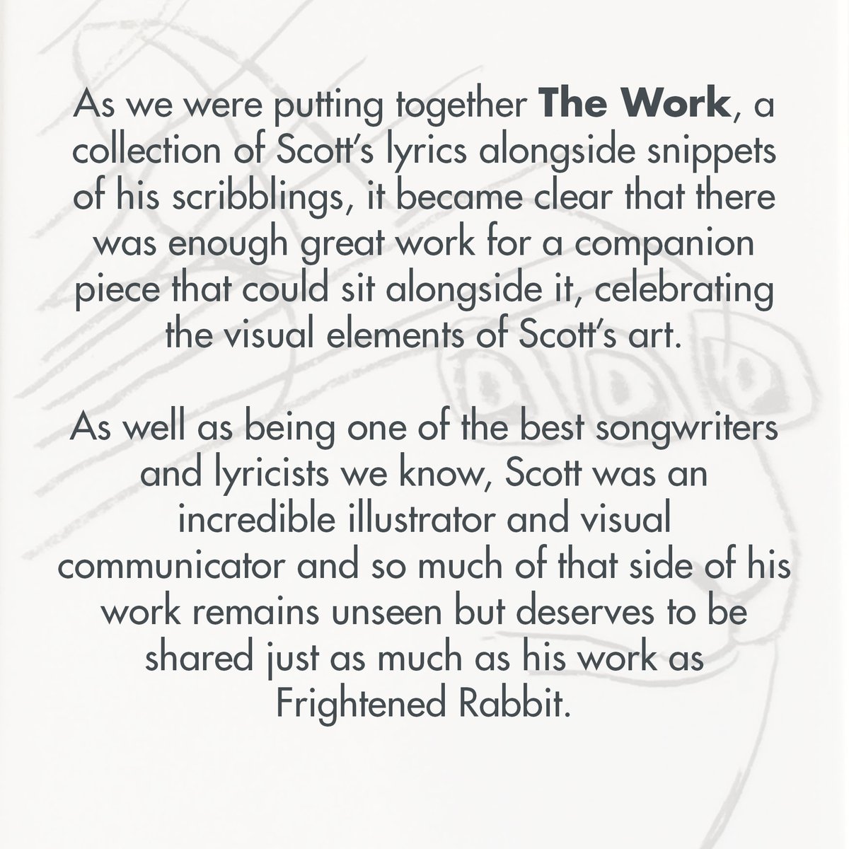 FRabbits's tweet photo. A Special Message from Frightened Rabbit and Scott’s family, and a call out to fans. #LivingInColour @FaberMusic https://t.co/hNxedJ6UH6